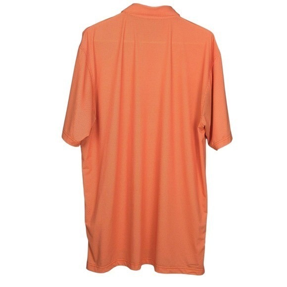 Turtleson Men's Golf Polo Shirt Large Orange Checkered Print Performance Stretch - Picture 3 of 9